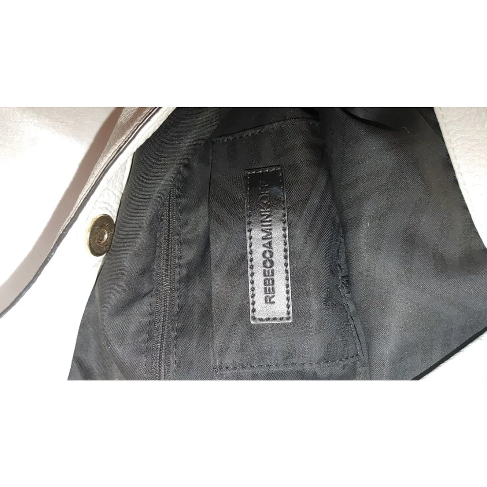 Rebecca Minkoff Moto Double Zip White Leather Hobo Bag